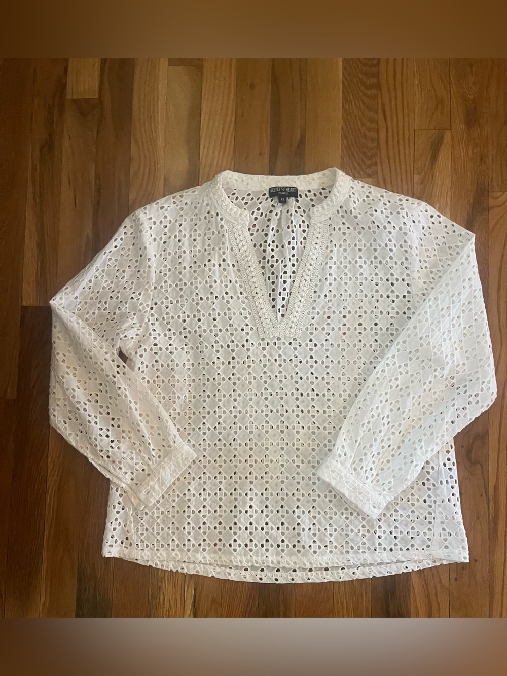 Velvet Heart White Eyelet Blouse
